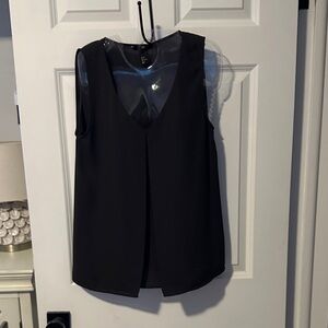 H&M Black V-Neck Sleeveless Blouse